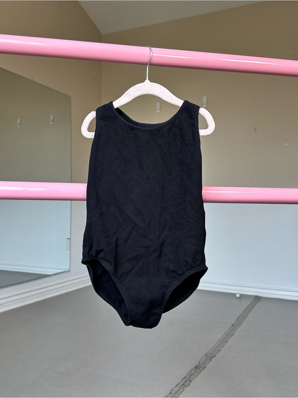 Girls' Black Sleeveless One-Piece Leotard